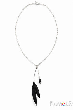 Ketting met hanger - lengte 65 cm - zwart